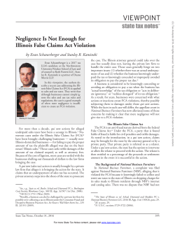 Negligence Is Not Enough for Illinois False