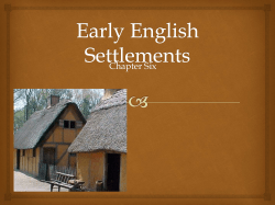 Chapter 6-Early English Settlements