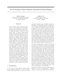 Active Sensing as Bayes-Optimal Sequential Decision