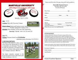 2016 High School Sumer ID Camp - Maryville Women`s Soccer Camps