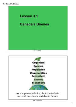 3.1 Canada`s Biomes