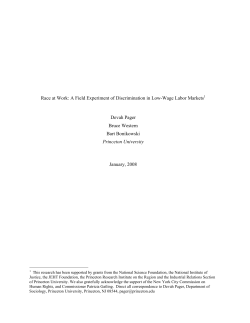 Race at Work: A Field Experiment of Discrimination in Low
