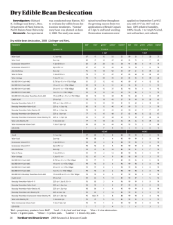 Dry Edible Bean Desiccation - Northarvest Bean Growers Association