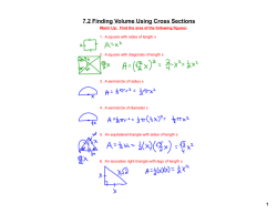 7.2 Finding Volume Using Cross Sections