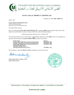 ifanca halal product certificate