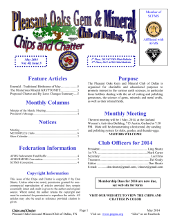 May - Pleasant Oaks Gem and Mineral Club of Dallas