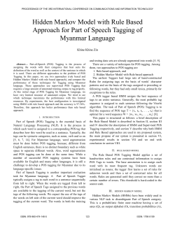 Hidden Markov Model with Rule Based Approach for Part of Speech