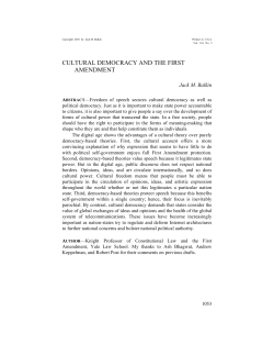 Cultural Democracy and the First Amendment