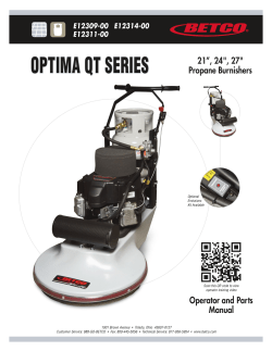 Optima QT FS481 Operator Manual