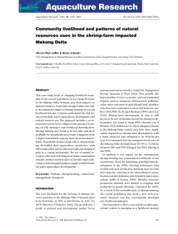 Community livelihood and patterns of natural resources uses in the