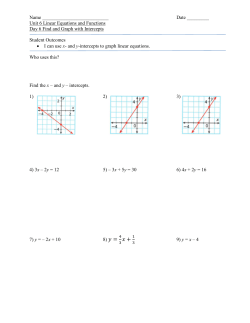 Day 6 Find and Graph with Intercepts