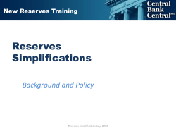New Reserves Training - Federal Reserve Bank of Richmond