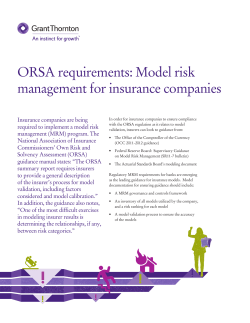 ORSA requirements: Model risk management for