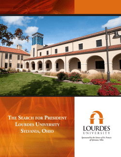 THE SEARCH FOR PRESIDENT LOURDES UNIVERSITY