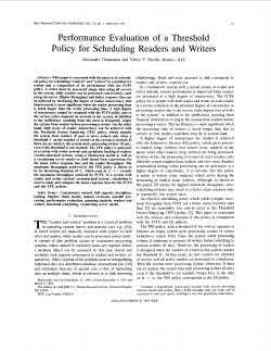 Performance evaluation of a threshold policy for scheduling readers