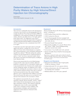 Determination of Trace Anions in High Purity Waters by High