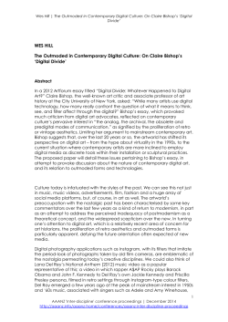 The Outmoded in Contemporary Digital Culture