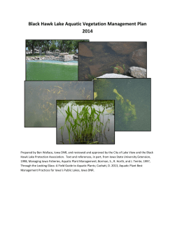 Black Hawk Lake Aquatic Vegetation Management Plan 2014
