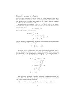Example: Volume of a Sphere