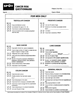 For Men Only - Cancer Risk - Center For Family Medicine