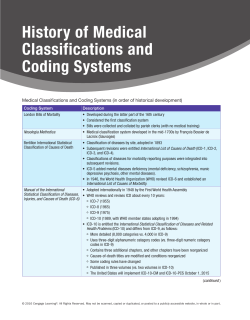 History of Medical Classifications and Coding Systems
