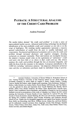 payback: a structural analysis of the credit card