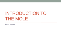Intro to the Mole Notes - Waterford Public Schools