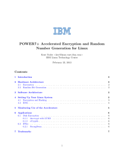 POWER7+ Accelerated Encryption and Random Number
