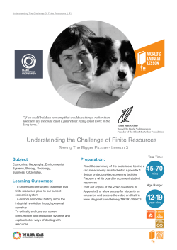 Understanding the Challenge of Finite Resources