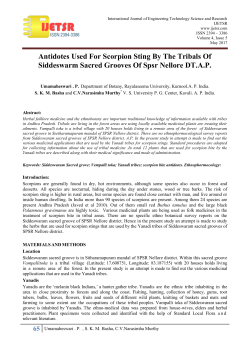 Antidotes Used For Scorpion Sting By The Tribals Of