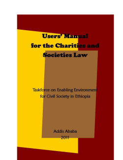 Users` Manual for the Charities and Societies Law