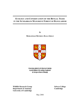 Ecology and conservation of the Bengal tiger in the Sundarbans