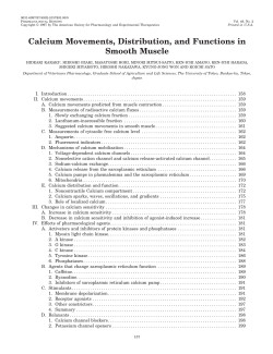 Calcium Movements, Distribution, and Functions in Smooth Muscle