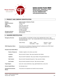 Sodium Acetate Powder MSDS