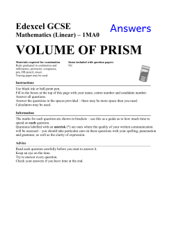 volume of prism - Doc James` Maths