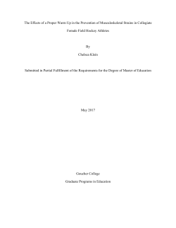 The Effects of a Proper Warm Up in the Prevention of - MD-SOAR