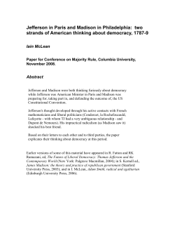 Jefferson in Paris and Madison in Philadelphia: two strands of