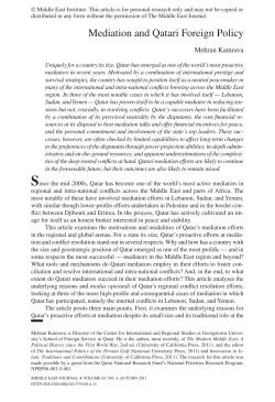 Mediation and Qatari Foreign Policy