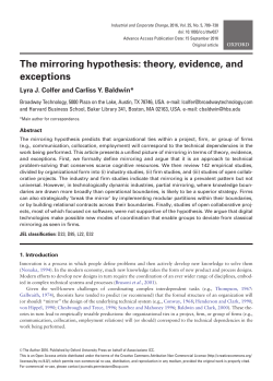 The mirroring hypothesis: theory, evidence, and exceptions