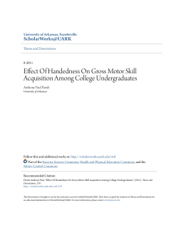 Effect Of Handedness On Gross Motor Skill Acquisition Among