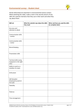 Environmental surveys -&ndash;Student sheet