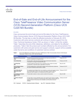 (VCS) Second-Generation Platform