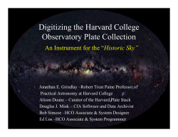Presentation on Harvard Plate Stack Scanning Project at U.S. Naval