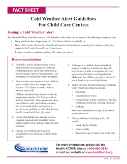 Cold Weather Alert Guidelines for Child Care Centres
