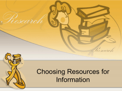 ChoosingResourcesforInformation