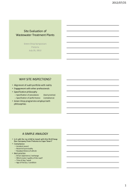 Presentation_Wastewater Treatment Operations Trou