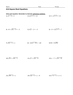 A13-Square Root Equations