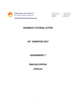 English Syntax - Assignment 1