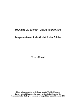 POLICY RE-CATEGORIZATION AND INTEGRATION