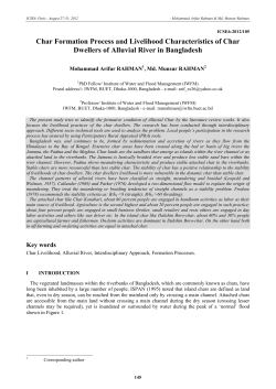 Char Formation Processes and Livelihoods Characteristics of Char